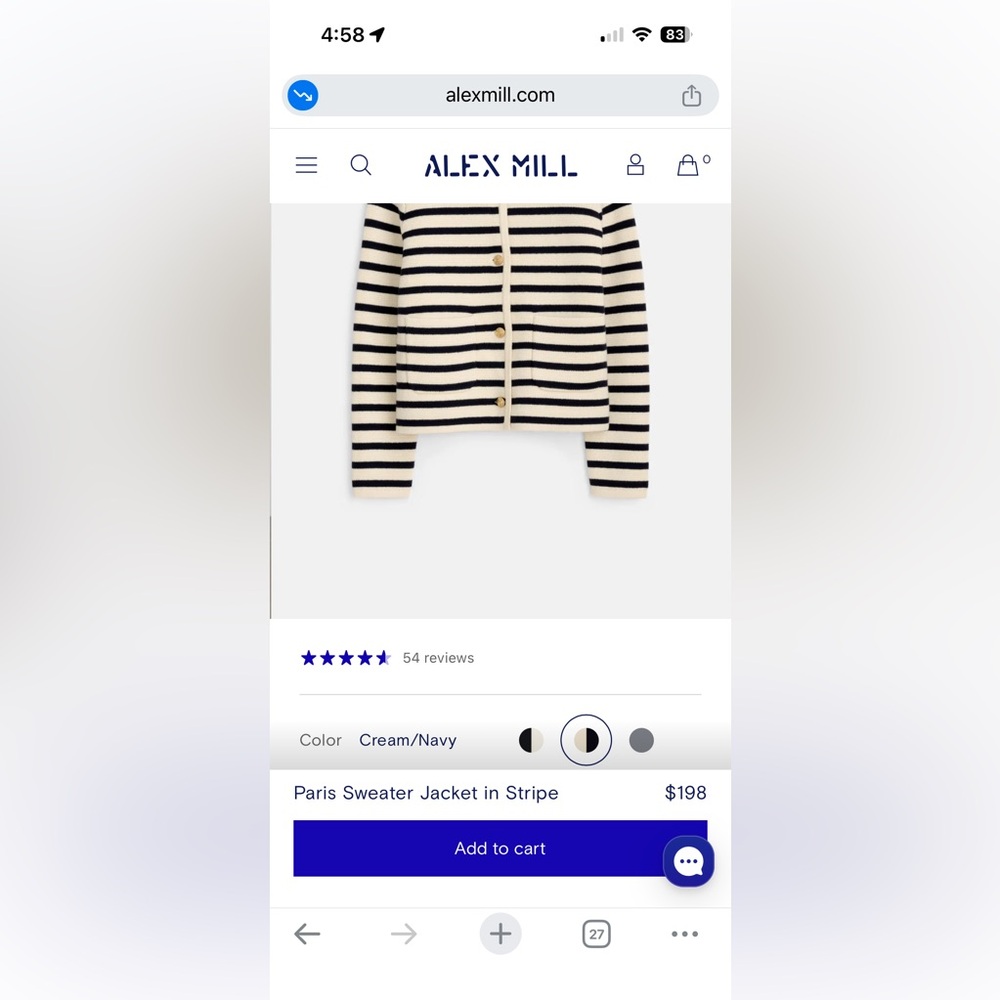 Alex Mill Paris Sweater Jacket in Stripe - Picture 12 of 12